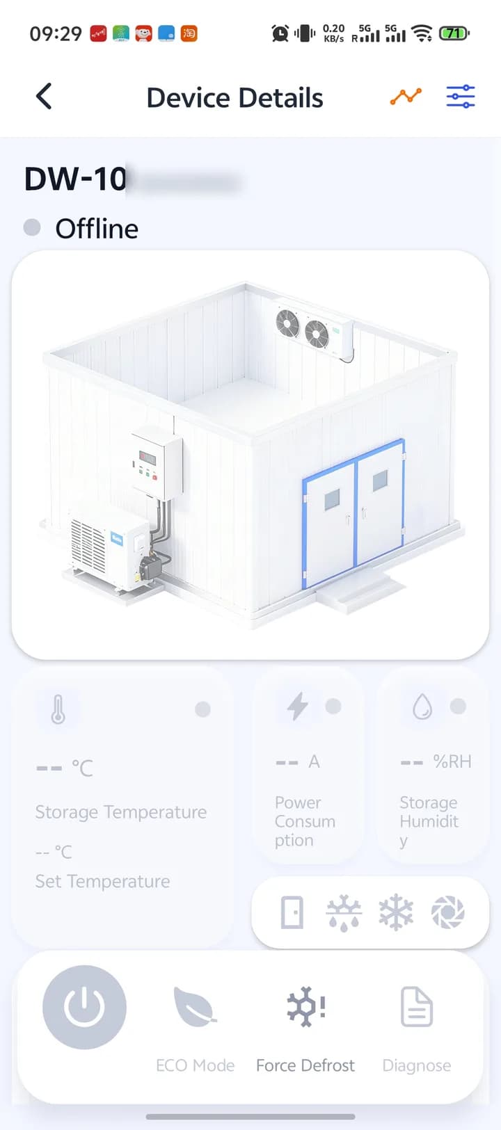 海外冷链设备管理 App 与云平台 - 设备详情与远程控制（真实项目界面截图，已脱敏）